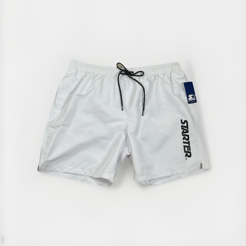 Starter Mens Quick Dry‎ Stretch Volley Swim Trunk White 2X XXL